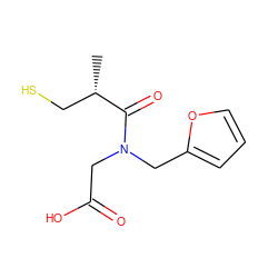 C[C@@H](CS)C(=O)N(CC(=O)O)Cc1ccco1 ZINC000027724471