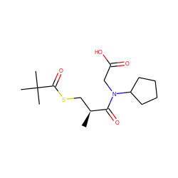 C[C@@H](CSC(=O)C(C)(C)C)C(=O)N(CC(=O)O)C1CCCC1 ZINC000001995314