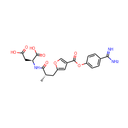 C[C@@H](Cc1cc(C(=O)Oc2ccc(C(=N)N)cc2)co1)C(=O)N[C@@H](CC(=O)O)C(=O)O ZINC000169698908