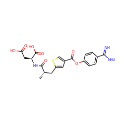 C[C@@H](Cc1cc(C(=O)Oc2ccc(C(=N)N)cc2)cs1)C(=O)N[C@@H](CC(=O)O)C(=O)O ZINC000145986080