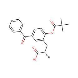 C[C@@H](Cc1cc(C(=O)c2ccccc2)ccc1OC(=O)C(C)(C)C)C(=O)O ZINC000026004679