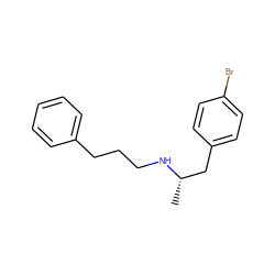 C[C@@H](Cc1ccc(Br)cc1)NCCCc1ccccc1 ZINC000013735978