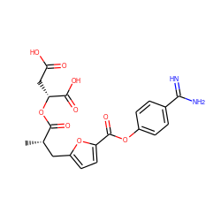 C[C@@H](Cc1ccc(C(=O)Oc2ccc(C(=N)N)cc2)o1)C(=O)O[C@H](CC(=O)O)C(=O)O ZINC000144358636