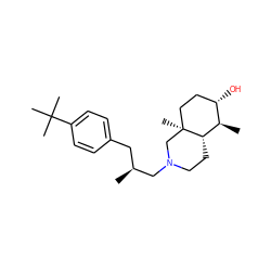 C[C@@H](Cc1ccc(C(C)(C)C)cc1)CN1CC[C@H]2[C@H](C)[C@@H](O)CC[C@]2(C)C1 ZINC000103272450