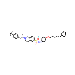 C[C@@H](Cc1ccc(C(C)(C)C)cc1)N1CCc2cc(S(=O)(=O)Nc3ccc(OCCCCCc4ccccc4)cc3F)ccc2C1 ZINC000220161659