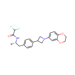 C[C@@H](Cc1ccc(C2CN(c3ccc4c(c3)OCCO4)C2)cc1)NC(=O)C(F)F ZINC000149647098