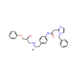 C[C@@H](Cc1ccc(NC(=O)Cc2nccn2Cc2ccccc2)cc1)NC[C@H](O)COc1ccccc1 ZINC000040874860