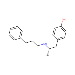 C[C@@H](Cc1ccc(O)cc1)NCCCc1ccccc1 ZINC000003651288