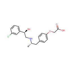 C[C@@H](Cc1ccc(OCC(=O)O)cc1)NC[C@H](O)c1cccc(Cl)c1 ZINC000003871770