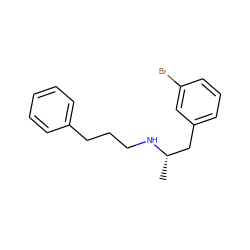 C[C@@H](Cc1cccc(Br)c1)NCCCc1ccccc1 ZINC000013735972