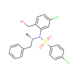 C[C@@H](Cc1ccccc1)N(c1cc(Cl)ccc1CO)S(=O)(=O)c1ccc(Cl)cc1 ZINC000028823231