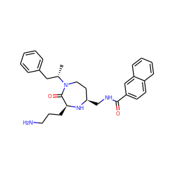 C[C@@H](Cc1ccccc1)N1CC[C@@H](CNC(=O)c2ccc3ccccc3c2)N[C@@H](CCCN)C1=O ZINC001772646455