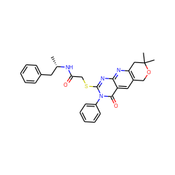 C[C@@H](Cc1ccccc1)NC(=O)CSc1nc2nc3c(cc2c(=O)n1-c1ccccc1)COC(C)(C)C3 ZINC000002427692