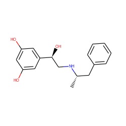 C[C@@H](Cc1ccccc1)NC[C@H](O)c1cc(O)cc(O)c1 ZINC000028652171