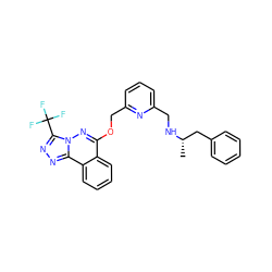 C[C@@H](Cc1ccccc1)NCc1cccc(COc2nn3c(C(F)(F)F)nnc3c3ccccc23)n1 ZINC000026496504