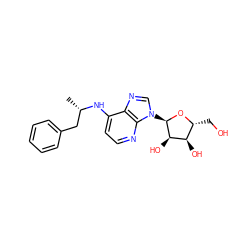 C[C@@H](Cc1ccccc1)Nc1ccnc2c1ncn2[C@H]1O[C@H](CO)[C@@H](O)[C@H]1O ZINC000048998980