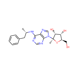 C[C@@H](Cc1ccccc1)Nc1ncnc2c1ncn2[C@]1(C)O[C@H](CO)[C@@H](O)[C@H]1O ZINC000013472699