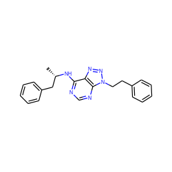 C[C@@H](Cc1ccccc1)Nc1ncnc2c1nnn2CCc1ccccc1 ZINC000013778559