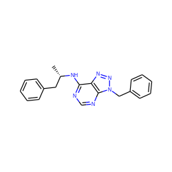 C[C@@H](Cc1ccccc1)Nc1ncnc2c1nnn2Cc1ccccc1 ZINC000013778553