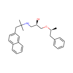 C[C@@H](Cc1ccccc1)OC[C@H](O)CNC(C)(C)Cc1ccc2ccccc2c1 ZINC000049034986