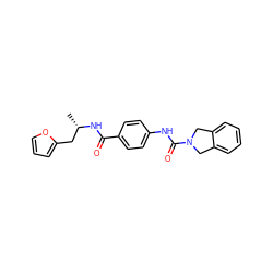 C[C@@H](Cc1ccco1)NC(=O)c1ccc(NC(=O)N2Cc3ccccc3C2)cc1 ZINC000166397880