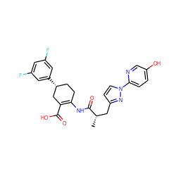 C[C@@H](Cc1ccn(-c2ccc(O)cn2)n1)C(=O)NC1=C(C(=O)O)C[C@H](c2cc(F)cc(F)c2)CC1 ZINC000049035384