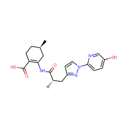 C[C@@H](Cc1ccn(-c2ccc(O)cn2)n1)C(=O)NC1=C(C(=O)O)CC[C@@H](C)C1 ZINC000049089753