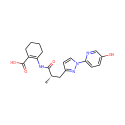 C[C@@H](Cc1ccn(-c2ccc(O)cn2)n1)C(=O)NC1=C(C(=O)O)CCCC1 ZINC000049046122