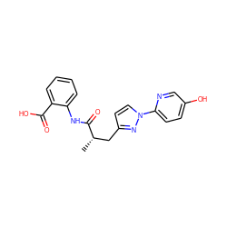 C[C@@H](Cc1ccn(-c2ccc(O)cn2)n1)C(=O)Nc1ccccc1C(=O)O ZINC000049050603