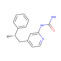 C[C@@H](Cc1ccnc(NC(N)=O)c1)c1ccccc1 ZINC000167107410