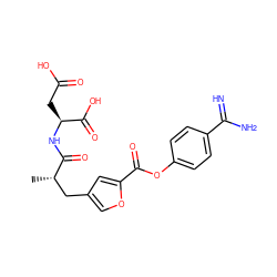 C[C@@H](Cc1coc(C(=O)Oc2ccc(C(=N)N)cc2)c1)C(=O)N[C@@H](CC(=O)O)C(=O)O ZINC000145977049