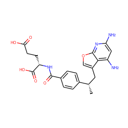 C[C@@H](Cc1coc2nc(N)cc(N)c12)c1ccc(C(=O)N[C@@H](CCC(=O)O)C(=O)O)cc1 ZINC000029567449