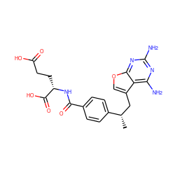 C[C@@H](Cc1coc2nc(N)nc(N)c12)c1ccc(C(=O)N[C@@H](CCC(=O)O)C(=O)O)cc1 ZINC000013473303