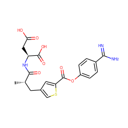 C[C@@H](Cc1csc(C(=O)Oc2ccc(C(=N)N)cc2)c1)C(=O)N[C@@H](CC(=O)O)C(=O)O ZINC000145977454