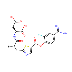 C[C@@H](Cc1ncc(C(=O)Oc2ccc(C(=N)N)cc2F)s1)C(=O)N[C@@H](CC(=O)O)C(=O)O ZINC000145985036