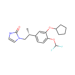 C[C@@H](Cn1cc[nH]c1=O)c1ccc(OC(F)F)c(OC2CCCC2)c1 ZINC000013438850