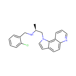 C[C@@H](Cn1ccc2ccc3ncccc3c21)NCc1ccccc1Cl ZINC000028568605