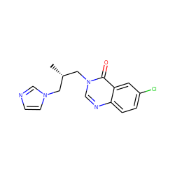 C[C@@H](Cn1ccnc1)Cn1cnc2ccc(Cl)cc2c1=O ZINC000026380197