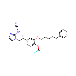 C[C@@H](Cn1ccnc1NC#N)c1ccc(OC(F)F)c(OCCCCCc2ccccc2)c1 ZINC000013439002