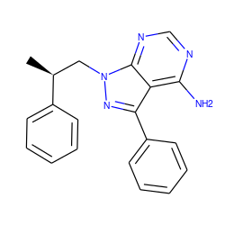 C[C@@H](Cn1nc(-c2ccccc2)c2c(N)ncnc21)c1ccccc1 ZINC000473135730