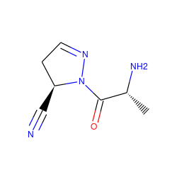 C[C@@H](N)C(=O)N1N=CC[C@@H]1C#N ZINC000028359245