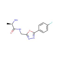 C[C@@H](N)C(=O)NCc1nnc(-c2ccc(F)cc2)o1 ZINC001217730803