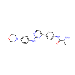 C[C@@H](N)C(=O)Nc1ccc(-c2ccnc(Nc3ccc(N4CCOCC4)cc3)n2)cc1 ZINC000095559941