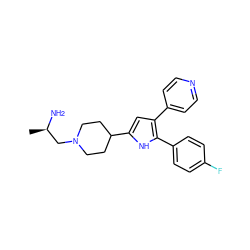 C[C@@H](N)CN1CCC(c2cc(-c3ccncc3)c(-c3ccc(F)cc3)[nH]2)CC1 ZINC000028473279