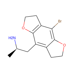 C[C@@H](N)Cc1c2c(c(Br)c3c1OCC3)OCC2 ZINC000013757083