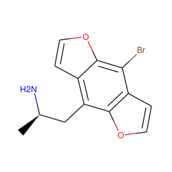 C[C@@H](N)Cc1c2ccoc2c(Br)c2ccoc12 ZINC000013782372