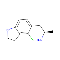 C[C@@H](N)Cc1ccc2c(c1Cl)CCN2 ZINC000029212880