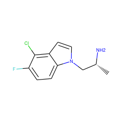 C[C@@H](N)Cn1ccc2c(Cl)c(F)ccc21 ZINC000000020011