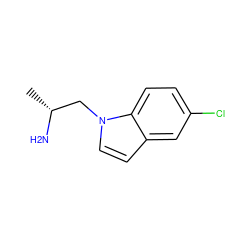 C[C@@H](N)Cn1ccc2cc(Cl)ccc21 ZINC000013764808