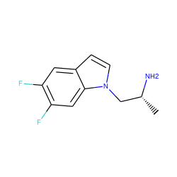 C[C@@H](N)Cn1ccc2cc(F)c(F)cc21 ZINC000013764829